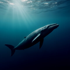 Fototapeta premium whale in a great ocean