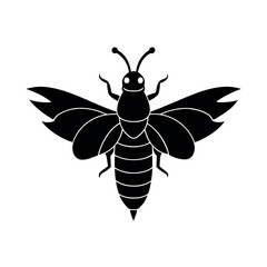 Wax Moth Insect Silhouette Vector Illustration