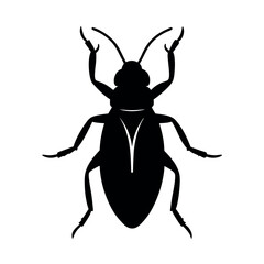 Whirligig Beetle Insect Silhouette Vector Illustration