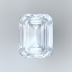 Luxury diamond emerald cut top view