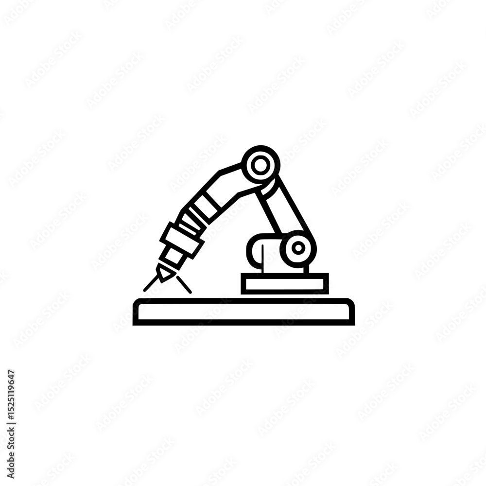Poster advanced multi tool arm robot icon for engineering and robotics