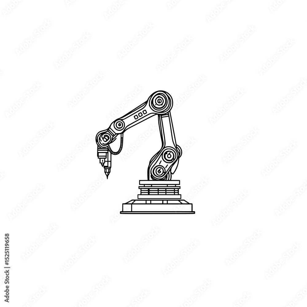 Poster multi tool arm robot icon