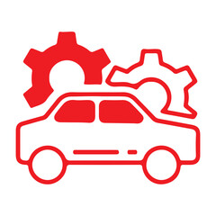 Red car vector Car Mechanic Automotive repai illustration showing a transport icon design 