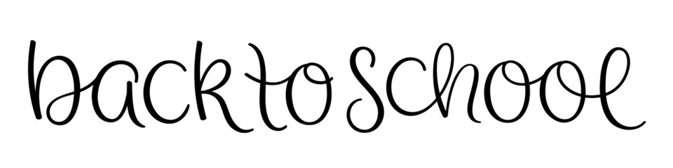 BACK TO SCHOOL black vector brush lettering banner