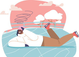 Woman ice-skater with injured head