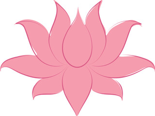 Pink Lotus Flower with Delicate Outline