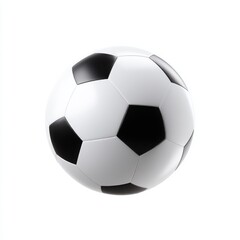 A classic soccer ball rests on a clean white background. Perfect for sports themes and activities. An icon of teamwork and competition. Essential for soccer lovers and athletes. AI