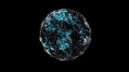 Complex digital sphere on black background