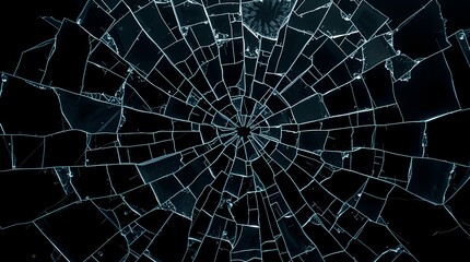 Obraz premium Shattered Glass A Close-Up View of Broken Glass Texture