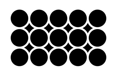 A Black and White Pattern of Interlocking Circles and Negative Space Squares. blank collage frame photo part or picture Vector mockup. frame. picture college. picture frames.