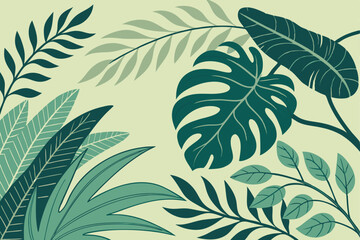 Obraz premium Elegant leaf design botanical vector illustration