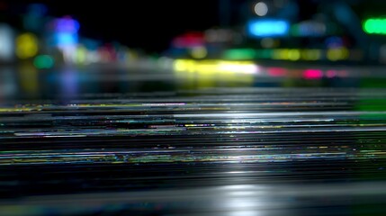 Cityscape reflection in motion blurred water