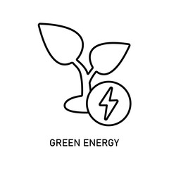 Icon a green energy, isolated against a clean background.