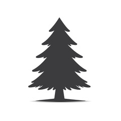 Obraz premium Simple black silhouette of a Christmas tree