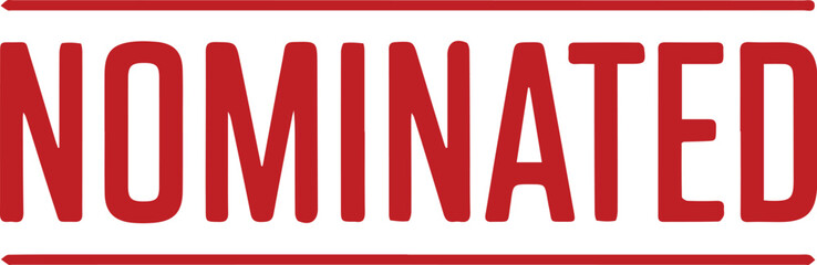 NOMINATED red stamp text vector, rubber stamp