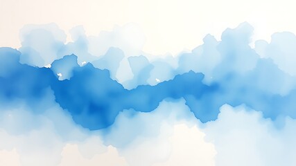 Abstract blue watercolor wash background texture