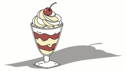 ice cream with cherry  Fast Food Icon Set Vector Illustration Design. in dark white background