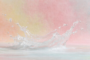 bright splashes of water against colorful background creating dynamic and refreshing atmosphere