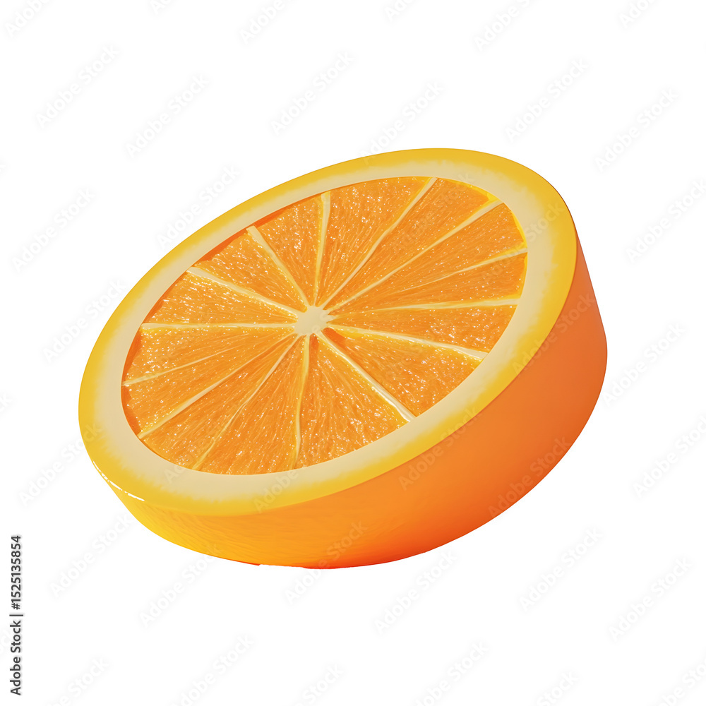 Aufkleber vibrant orange slice visual: a refreshing 3d rendering on clear backdrop