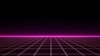 Retro glowing grid with stars backdrop
