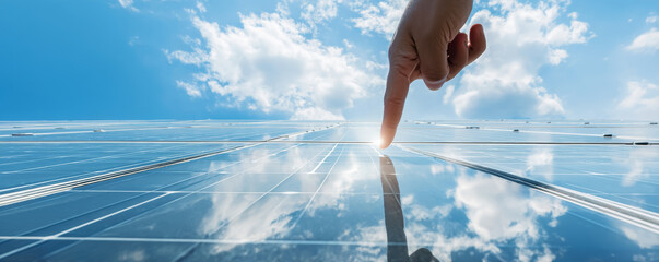 Workers engaging with solar energy outdoors action scene bright sky