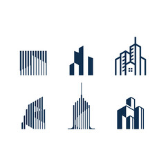 Set of modern building logo designs