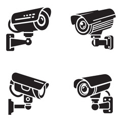 set collection CCTV camera.  security camera icon flat style. 
