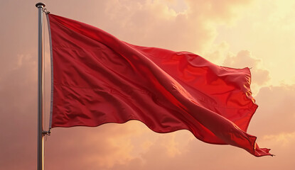 Red Flag Waving in the Sunset – Symbolic Warning