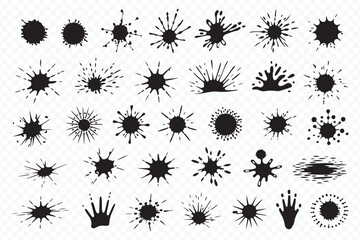 Paint Splatter Ink Blots Design Elements Vector