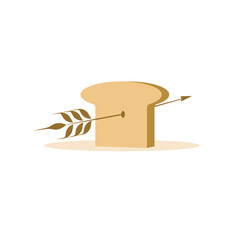 bread logo design with arrow wheat