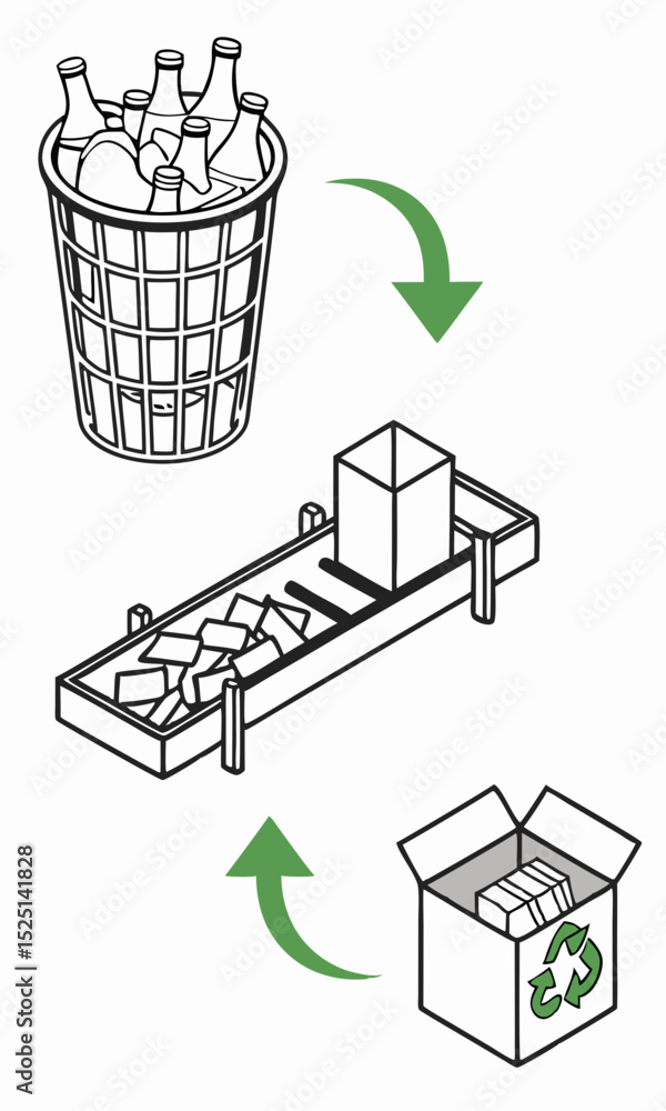 Poster efficient glass recycling process from collection to reprocessing