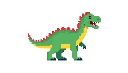 Obraz premium Pixel Art Dinosaur Illustration.