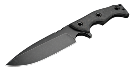 Tactical Knife in Detail: A sharp and robust tactical knife, displayed prominently, showcases its sleek design and formidable features. An ideal image for outdoor survival, self-defense.