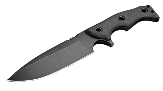 Tactical Knife in Detail: A sharp and robust tactical knife, displayed prominently, showcases its sleek design and formidable features. An ideal image for outdoor survival, self-defense.