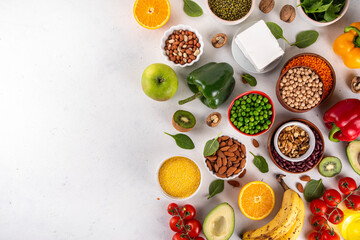 Portfolio Diet, balanced vegan food background