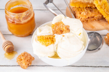 Custard base Milk and honey ice cream