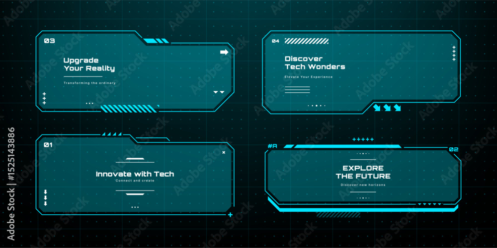 Fototapete Futuristic hud screen with data displaying innovative technology concepts. Cyberpunk ui display for virtual reality and gaming interface design. Vector graphics. 