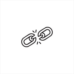 Broken Chain Vulnerability Line Icon Vector