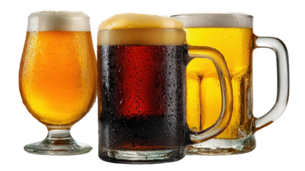 Diverse Beer Selection: Capture the essence of refreshment with a curated selection of three distinct beers. Each beer is expertly presented in unique glassware