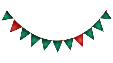 Fototapeta premium Red and Green Hunting Banner on White Background – Traditional Outdoor Flag for Hunting, Sports, and Rustic Decor Concepts
