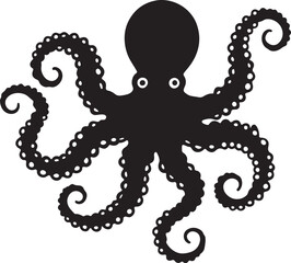 octopus silhouette, sea creature vector, marine animal clipart, octopus icon design, underwater life image, ocean octopus art, tentacles outline shape, deep sea creature,
