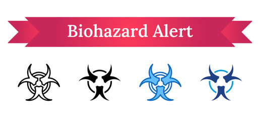 Biohazard Alert Multi Style - Symbol representing biological hazards, used in healthcare or laboratory safety protocols