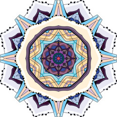 Colorful cute Mandalas. Decorative unusual round ornaments.