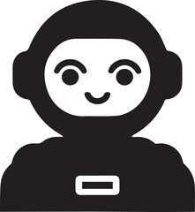 robot silhouette, android icon, mechanical robot shape, futuristic robot outline, humanoid robot silhouette,