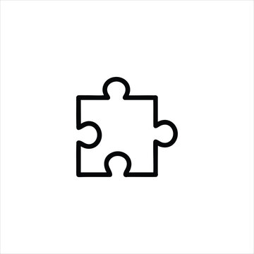 Jigsaw Puzzle Piece Line Icon Vector