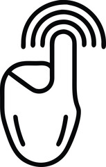 Line art icon of a fingerprint scan for secure access isolated on white background