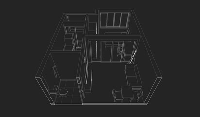 3D illustration of interior project 