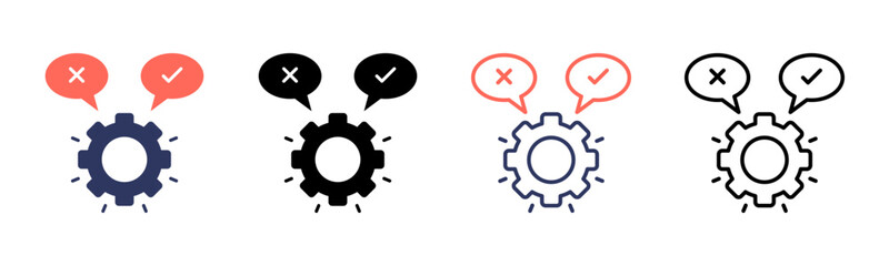 Feasibility icon sheet multiple style collection
