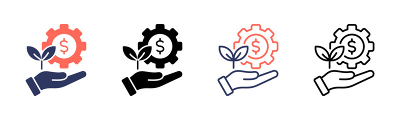 Business Sustainability icon sheet multiple style collection