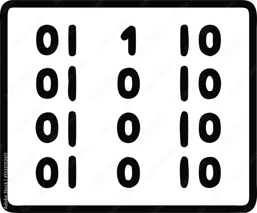 Poster line art icon of a numeric keypad safe isolated on white background